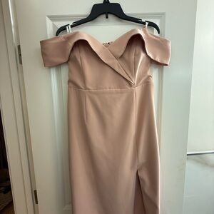 Bardot Strapless Blush Dress